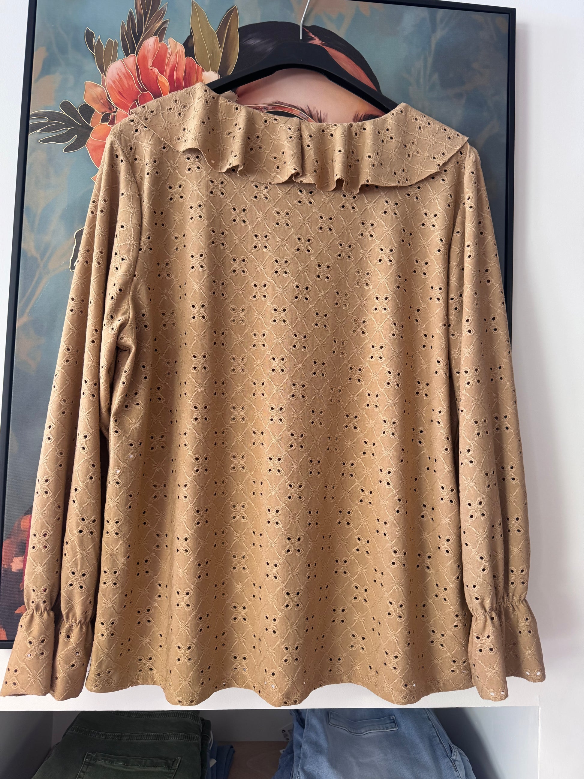 Blouse broderie anglaise moka