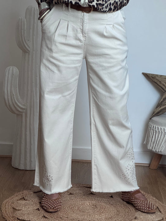 Jeans crème bohème du S au XXL