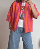 Veste kimono orange et rose