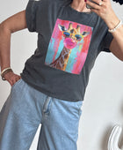 Teeshirt girafe noir