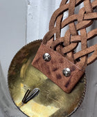 Ceinture cuir tressé camel
