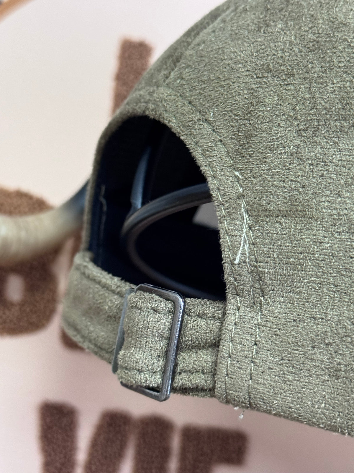 Casquette suédine kaki