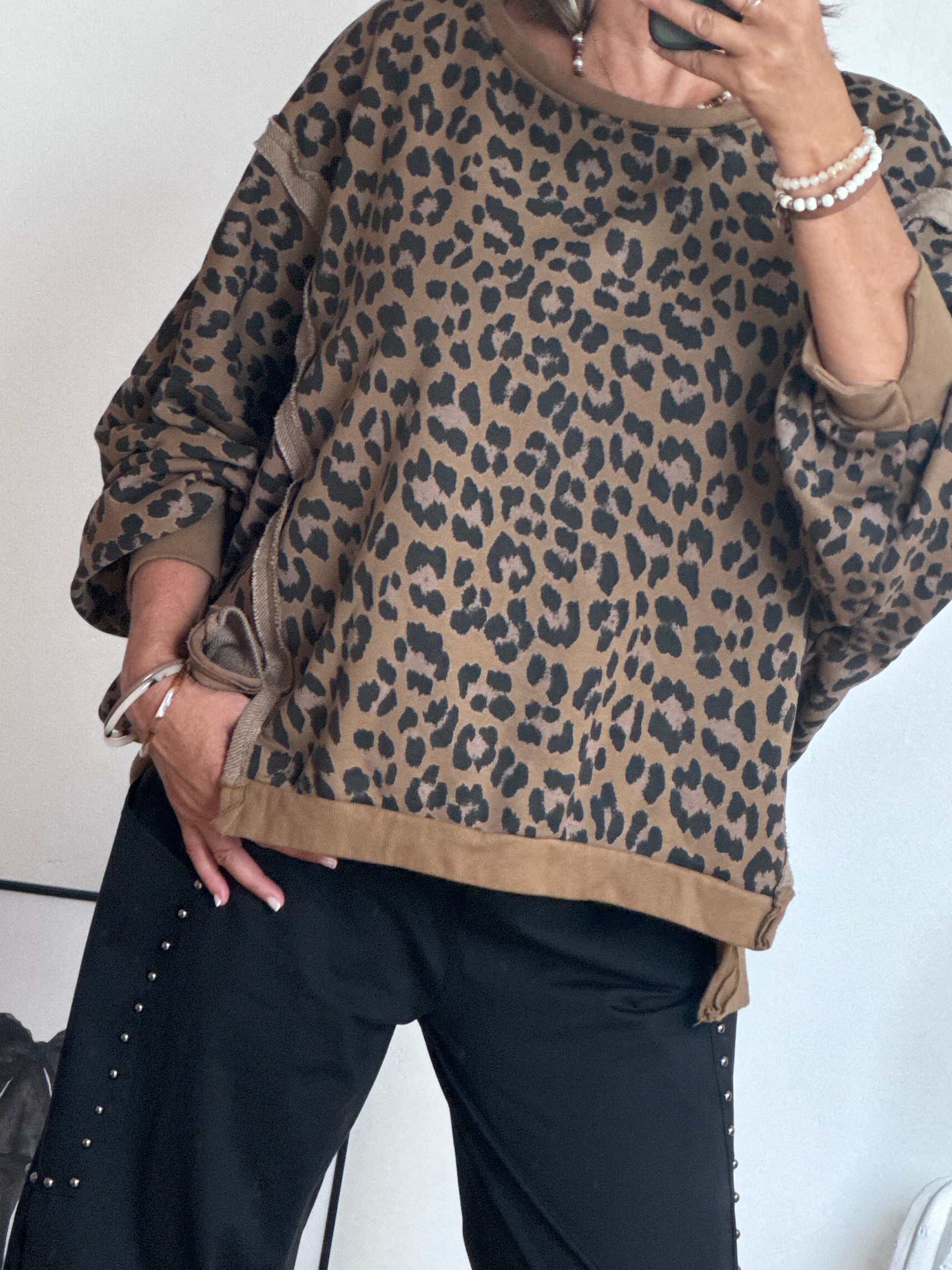 Sweat-shirt oversize Léo camel TU 38/50