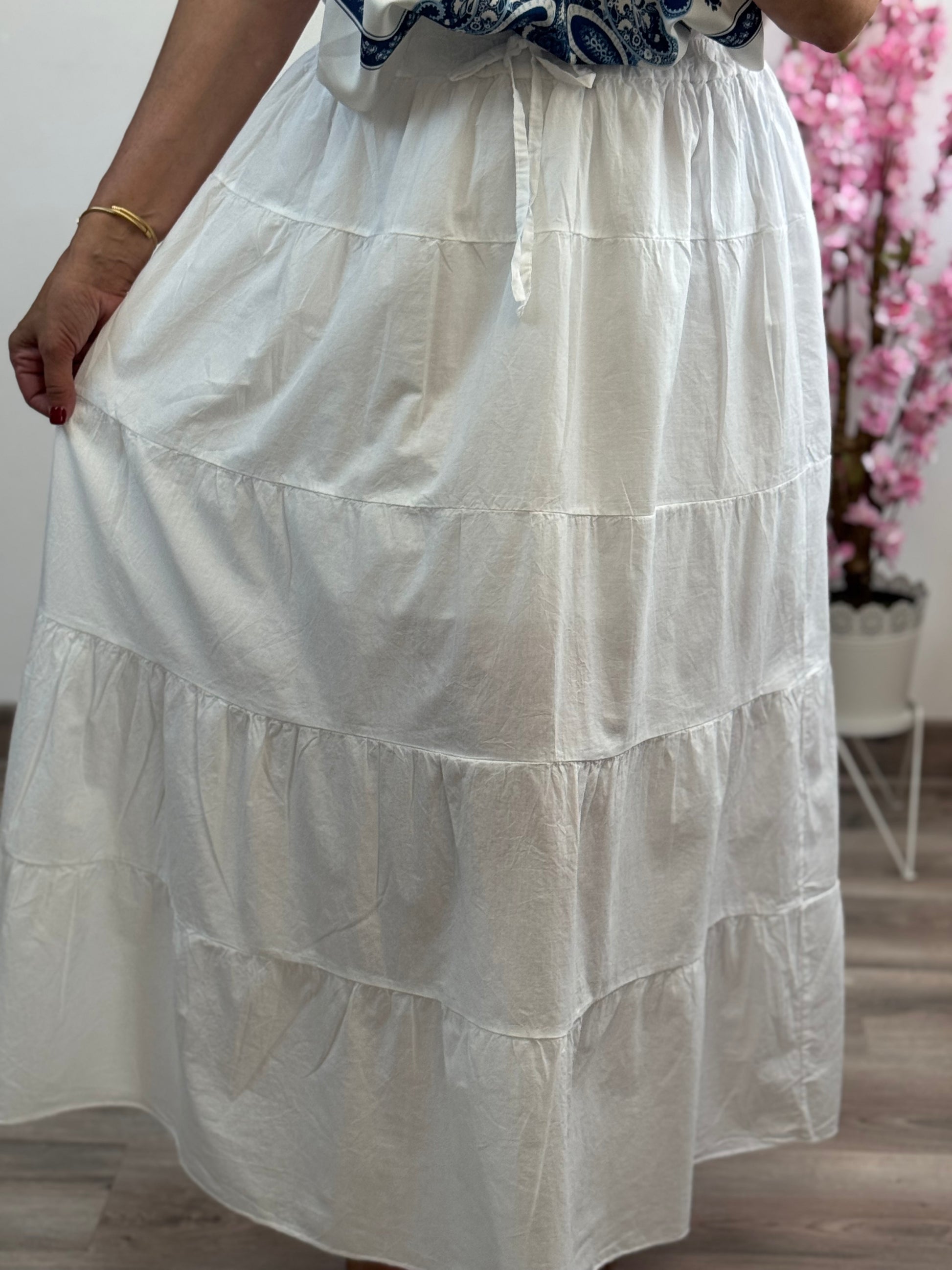 Jupe longue bohème blanche