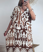 Robe arabesque marron/creme