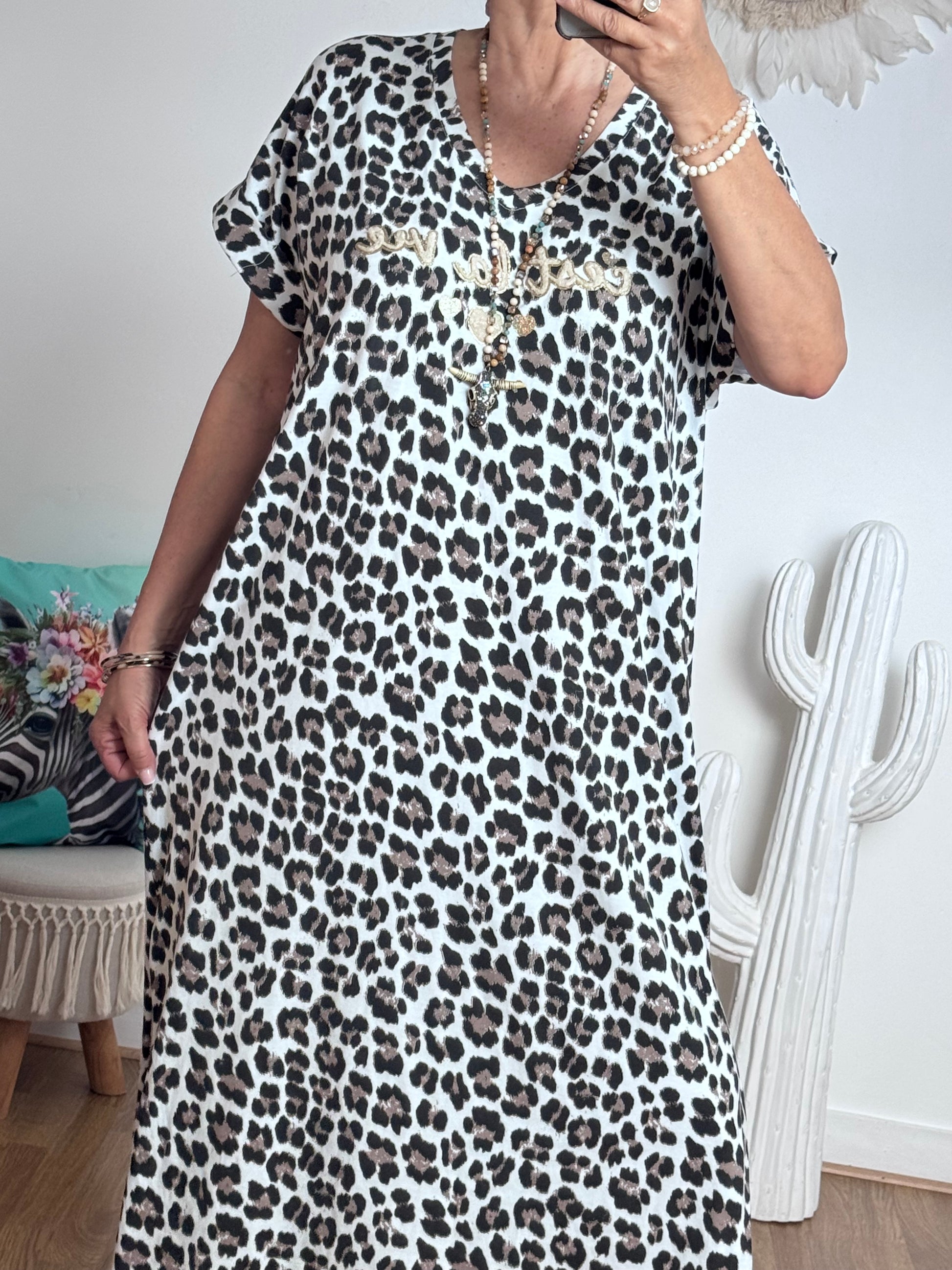 Robe teeshirt Léo blanc