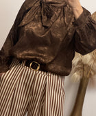 Blouse noeud marron TU 38/46