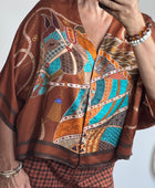 Blouse horse camel