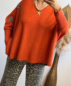Pull oversize  Gaspard brique TU 44/52