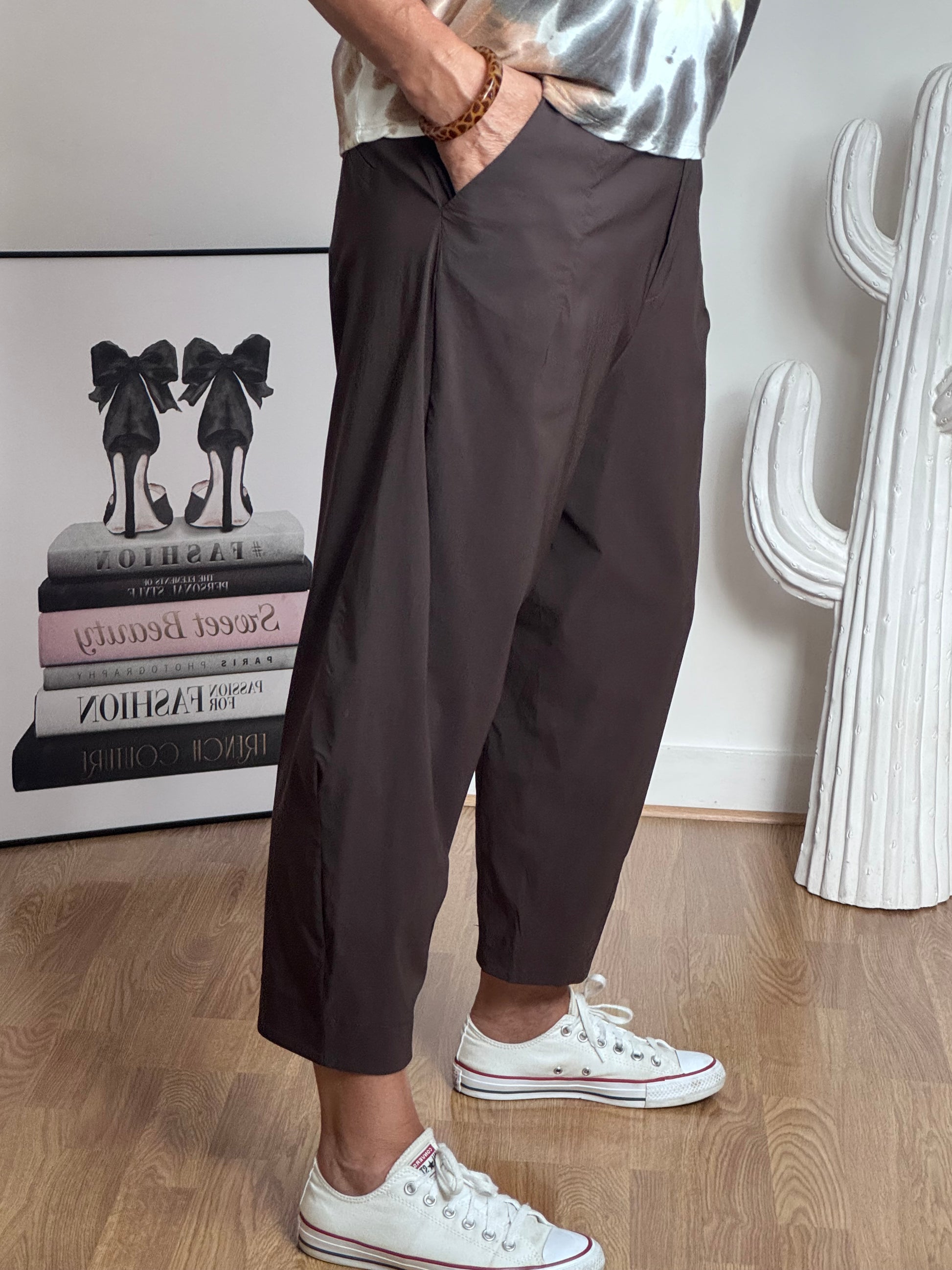 Pantalon style japonais marron