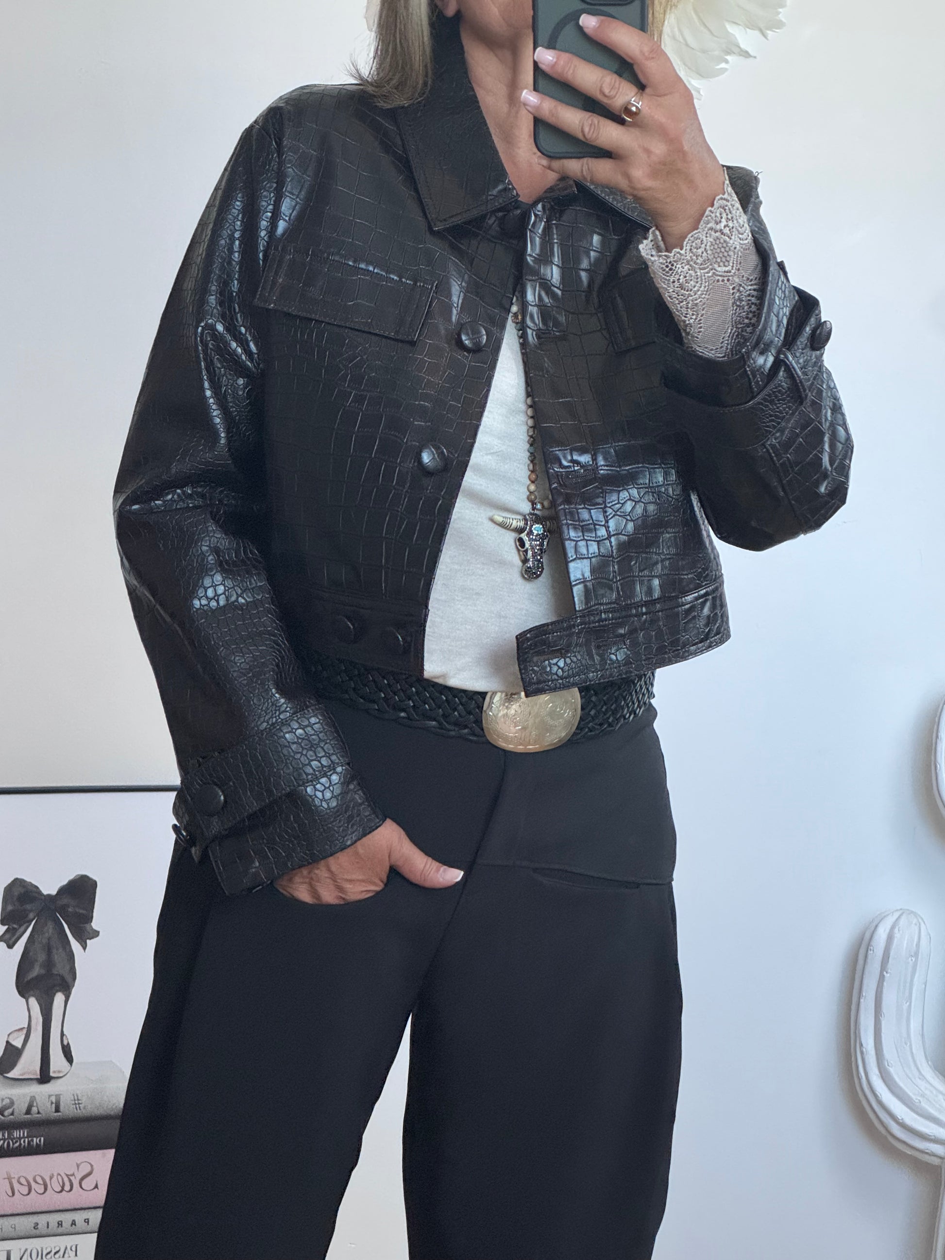 Blouson similicuir croco TU 36/44