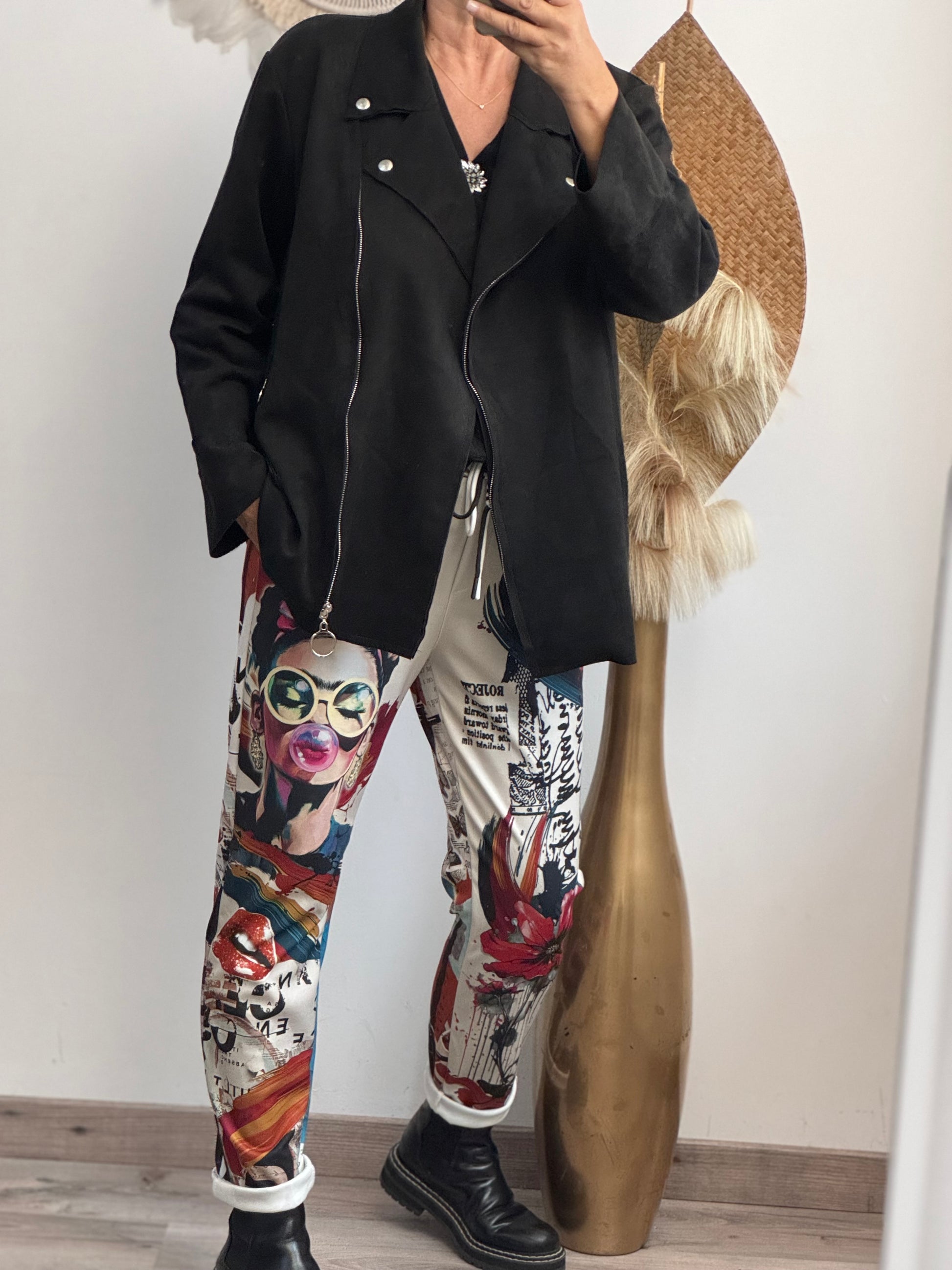 Blouson perfecto suédine noir TU 46/52
