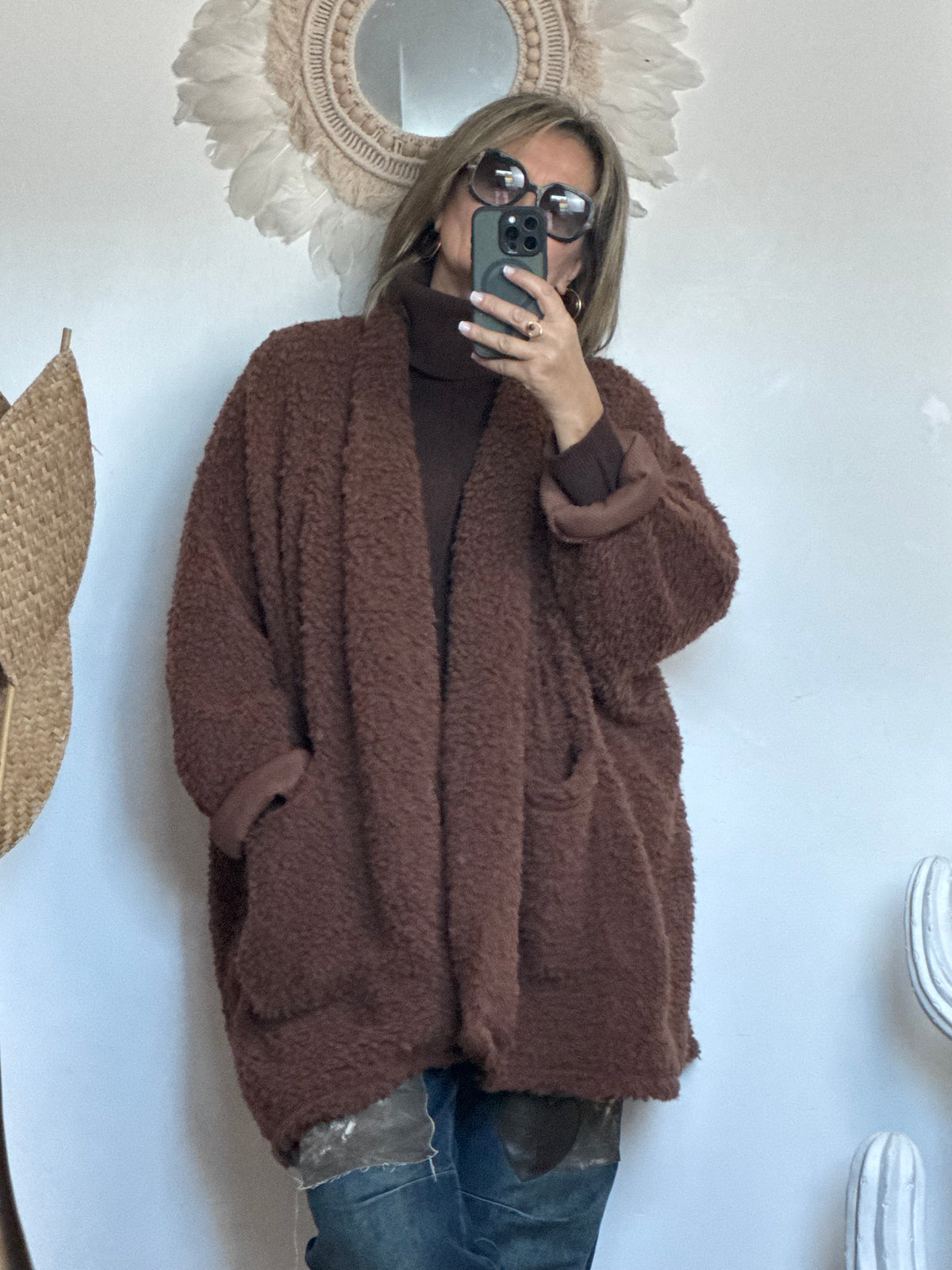 Veste très oversize marron