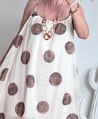 Robe à pois fond crème