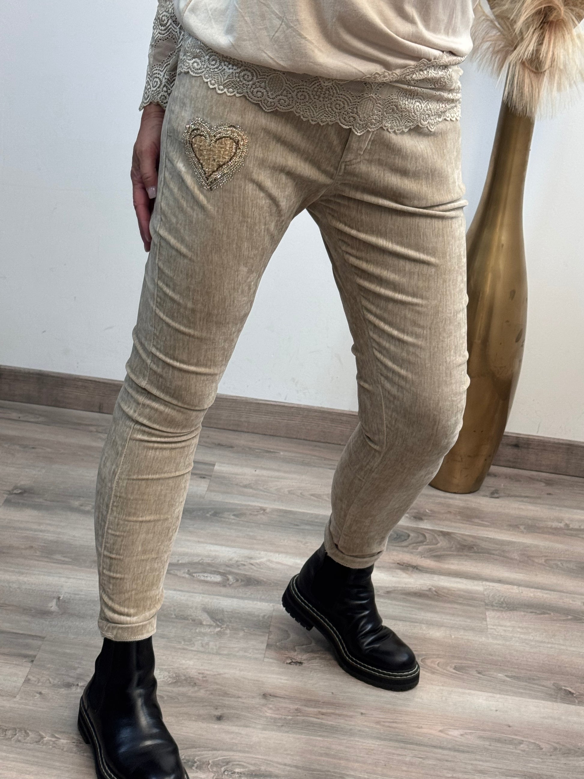 Pantalon velours beige