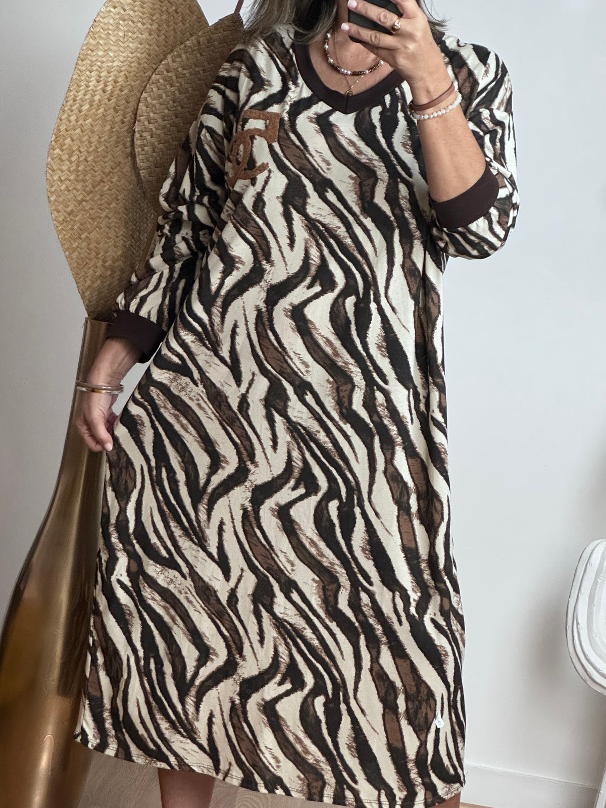 Robe teeshirt zèbre jolie forme 44/52