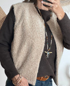 Veste sans manches beige