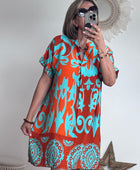 Robe Elisa orange/turquoise