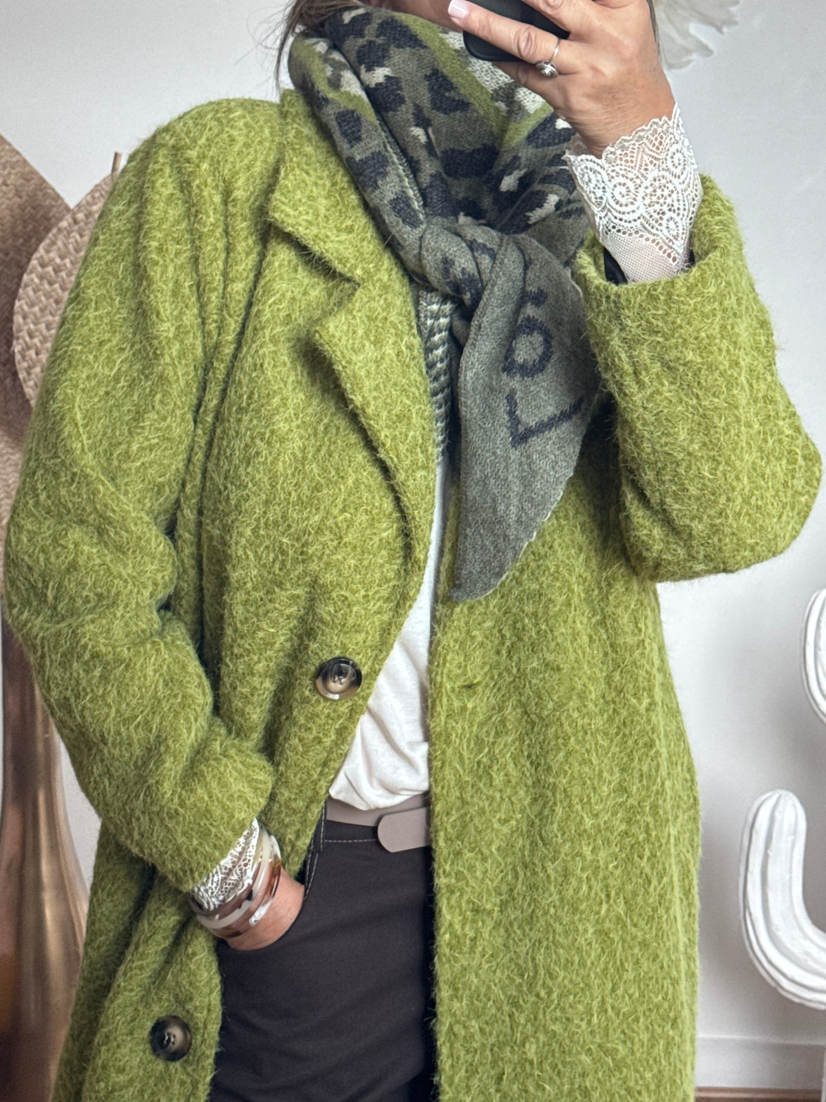 Manteau vert pistache