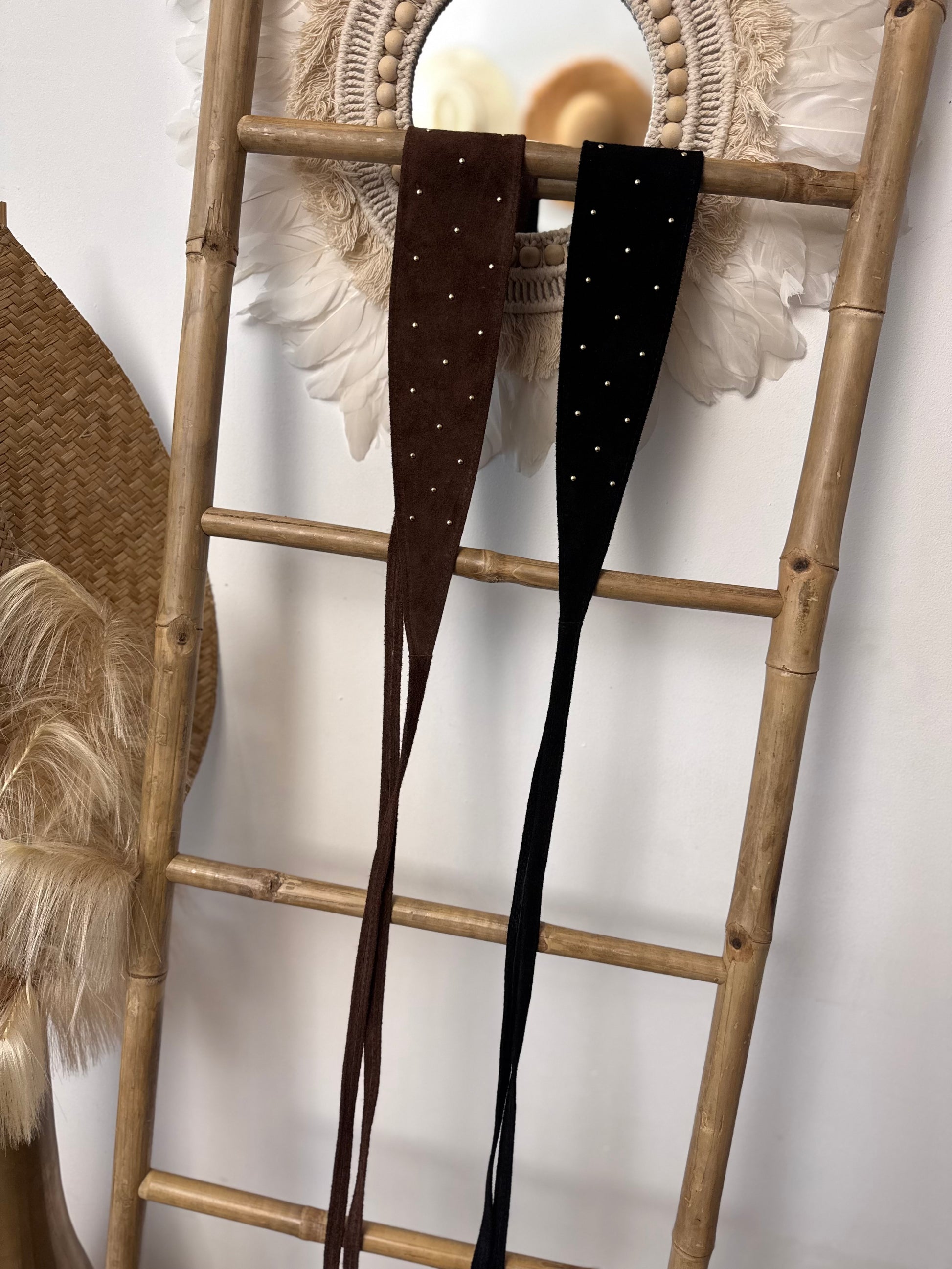 Ceinture cuir daim noir ou marron