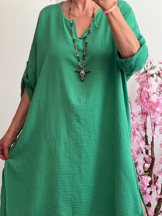 Robe palmier verte TU 38/48