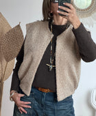 Veste sans manches beige