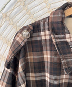 Blouson loose carreaux marron