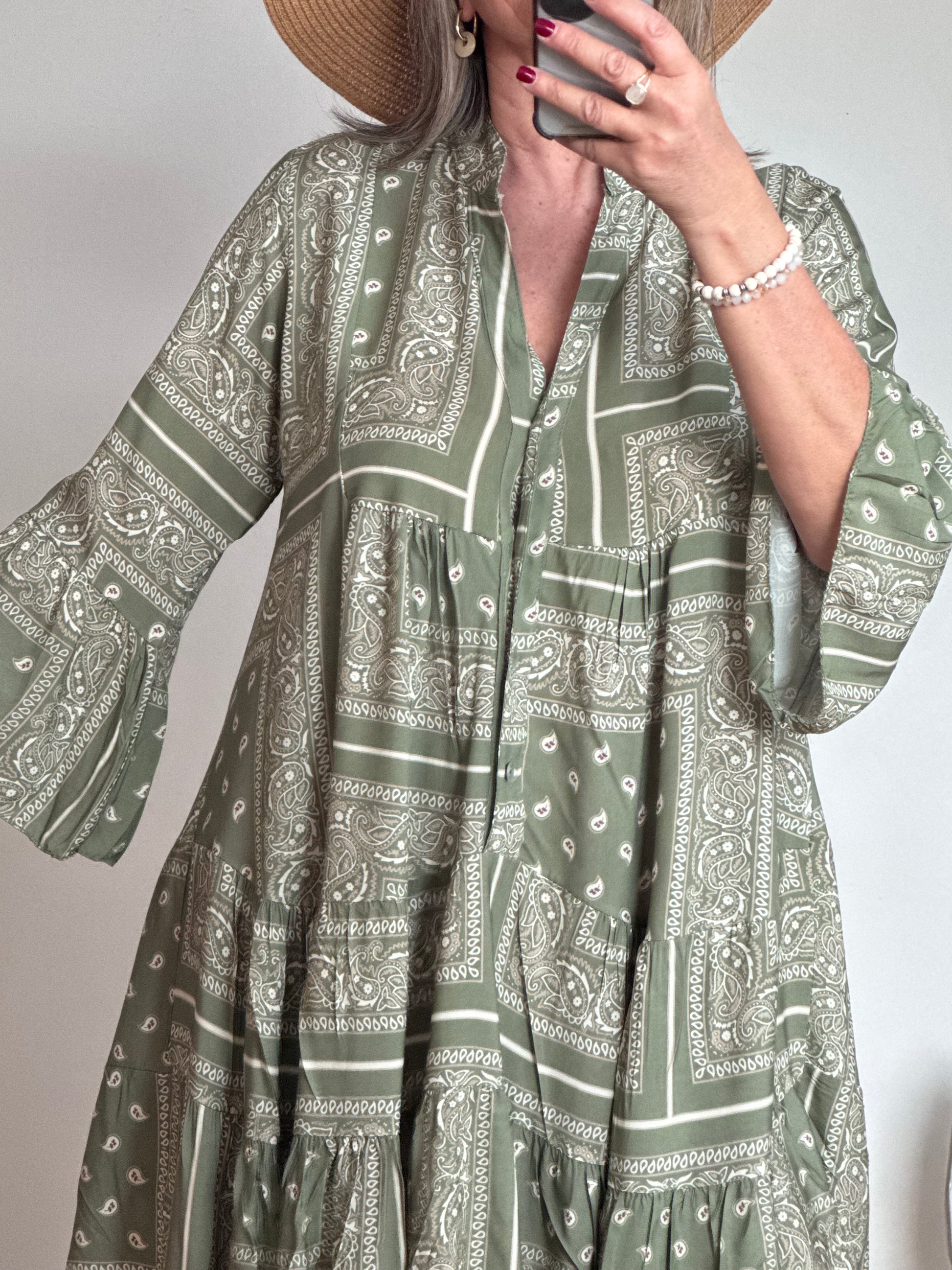 Robe Léa bandana kaki