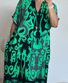 Robe arabesque verte et noire TU 40/48