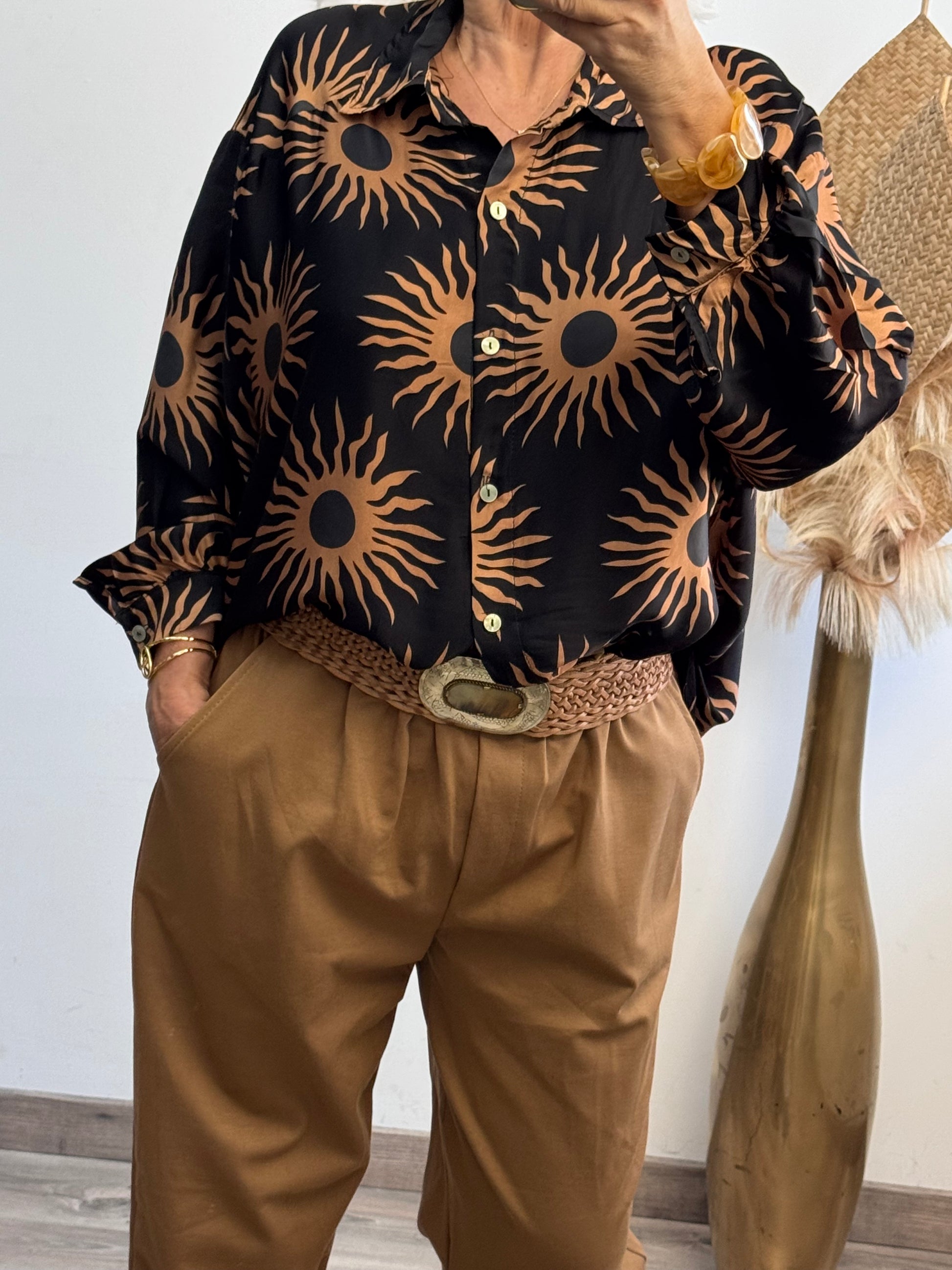 Ceinture bohème cuir véritable