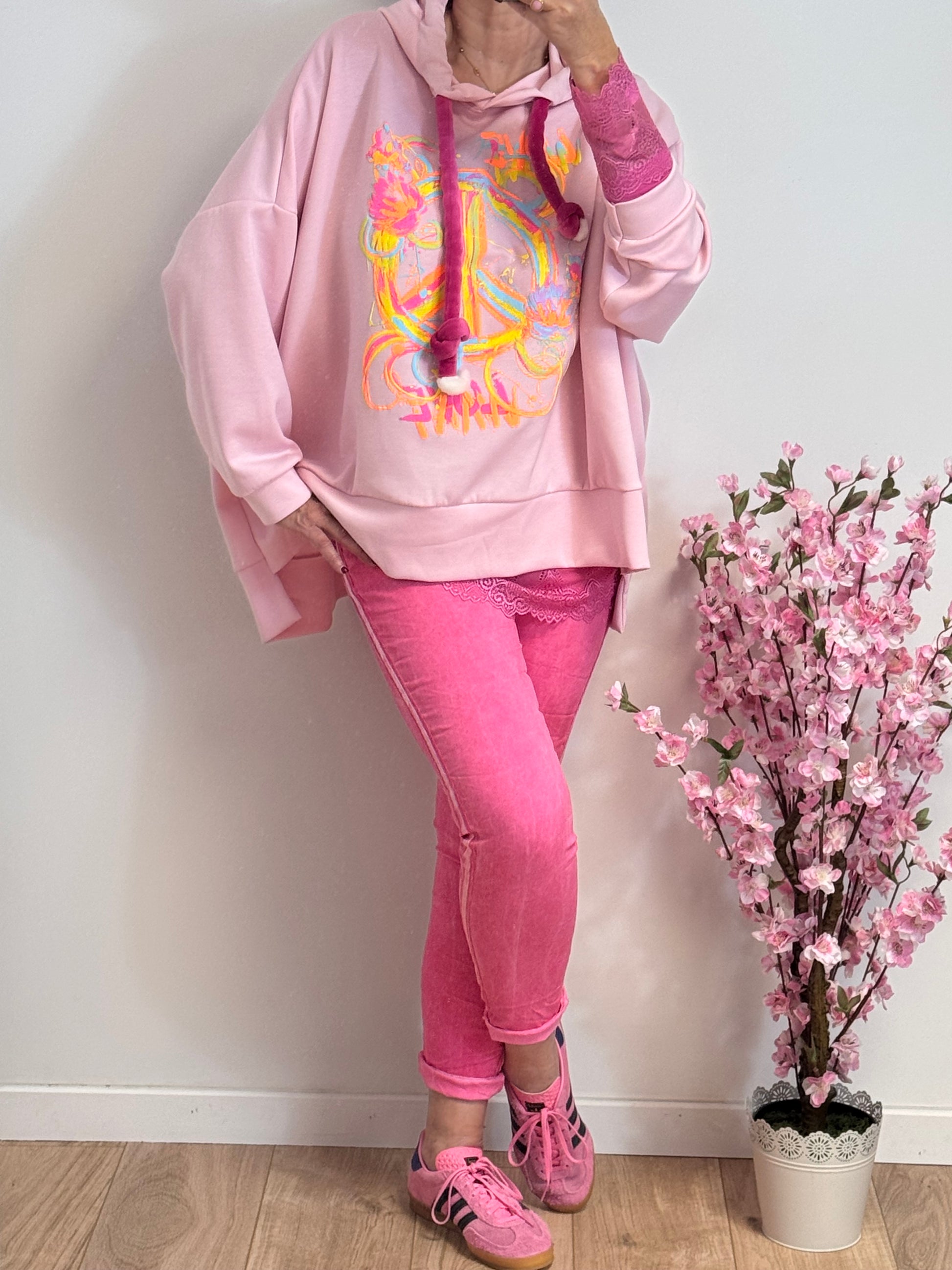 Sweat-shirt peace and love rose TU 38/48