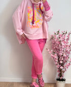 Sweat-shirt peace and love rose TU 38/48