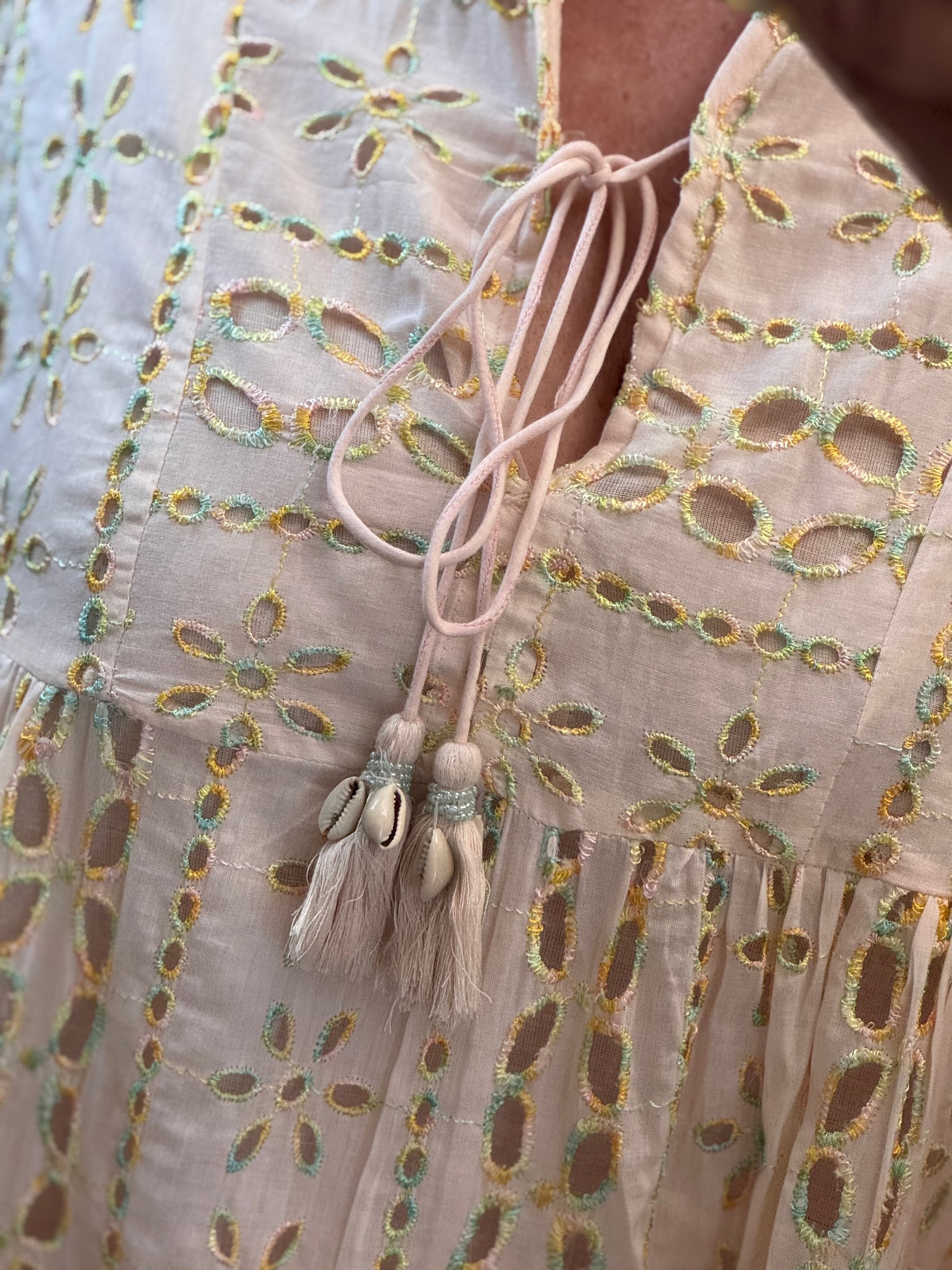 Tunique ou robe d’été bohème rose poudré