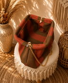 Sac rayé terracotta et marron