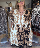 Robe fluide arabesque beige TU 40/48