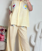 Chemise oversize rayée jaune