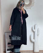 Veste longue suédine noire