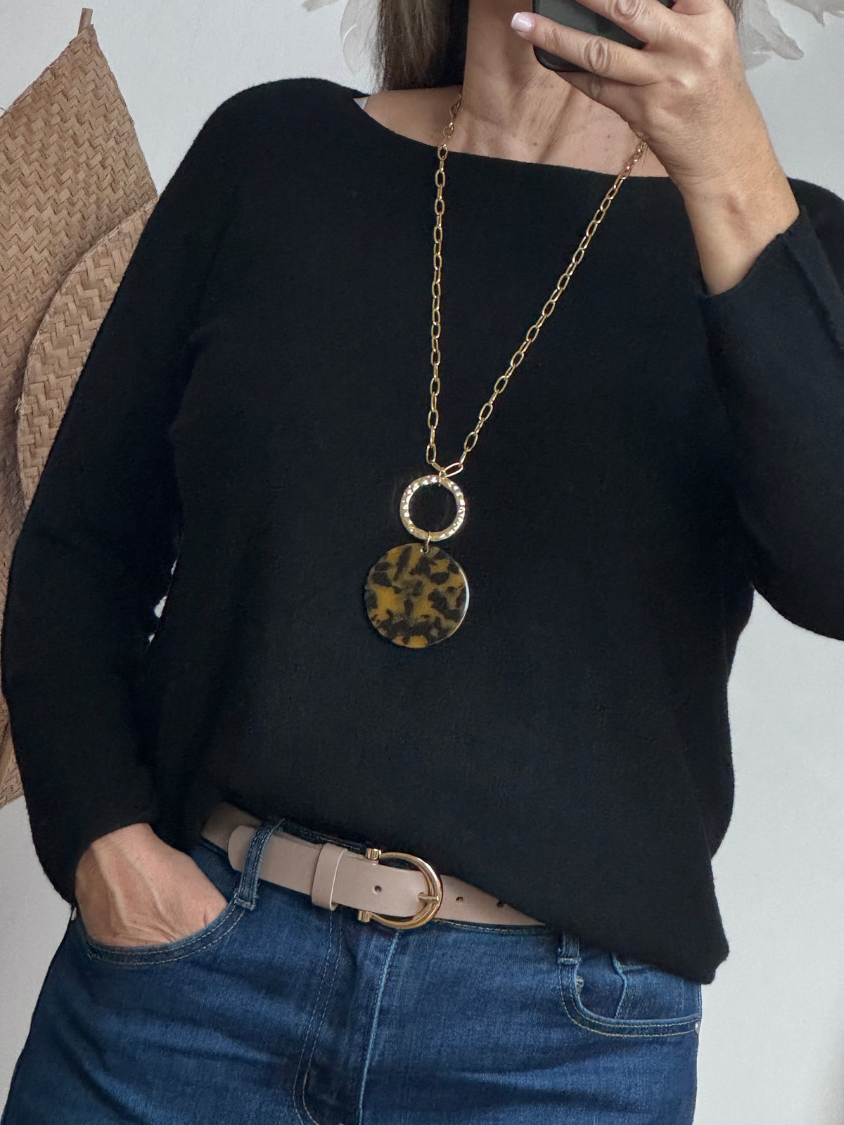Pull maille col rond