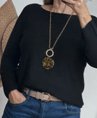 Pull maille col rond