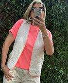 Gilet matelassé blanc cassé
