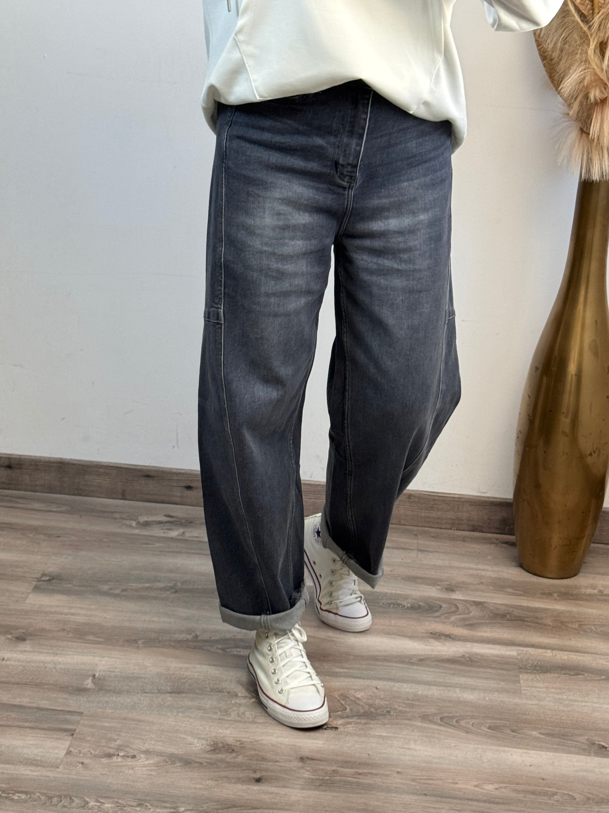 Jean balloon gris