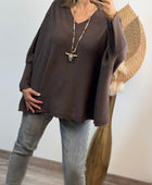 Pull Lucas oversize marron TU 44/54