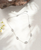 Collier ovales ajourées argenté