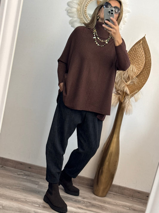 Pull marron oversize TU 38/52