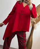 Haut asymétrique rouge