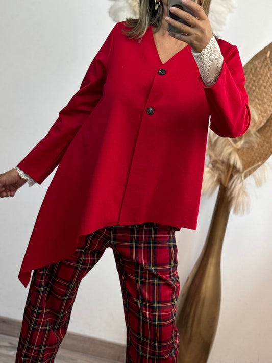 Haut asymétrique rouge