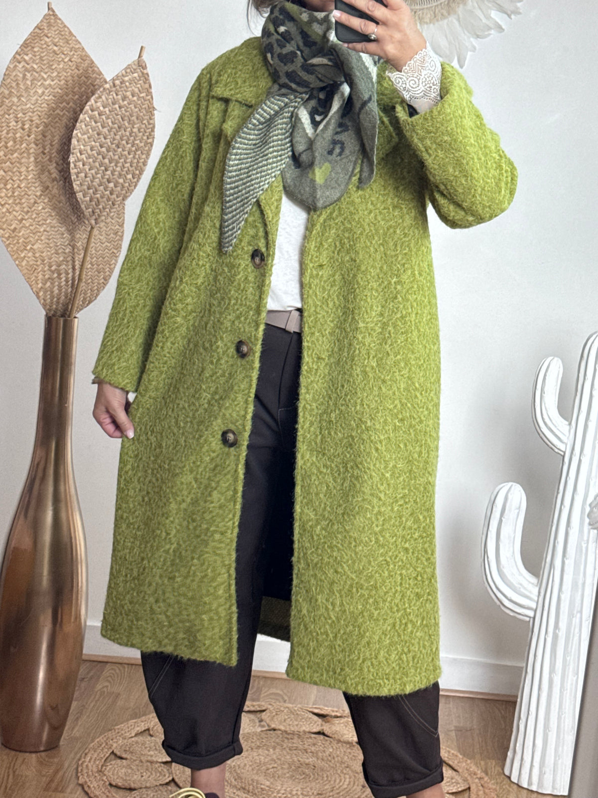 Manteau vert pistache