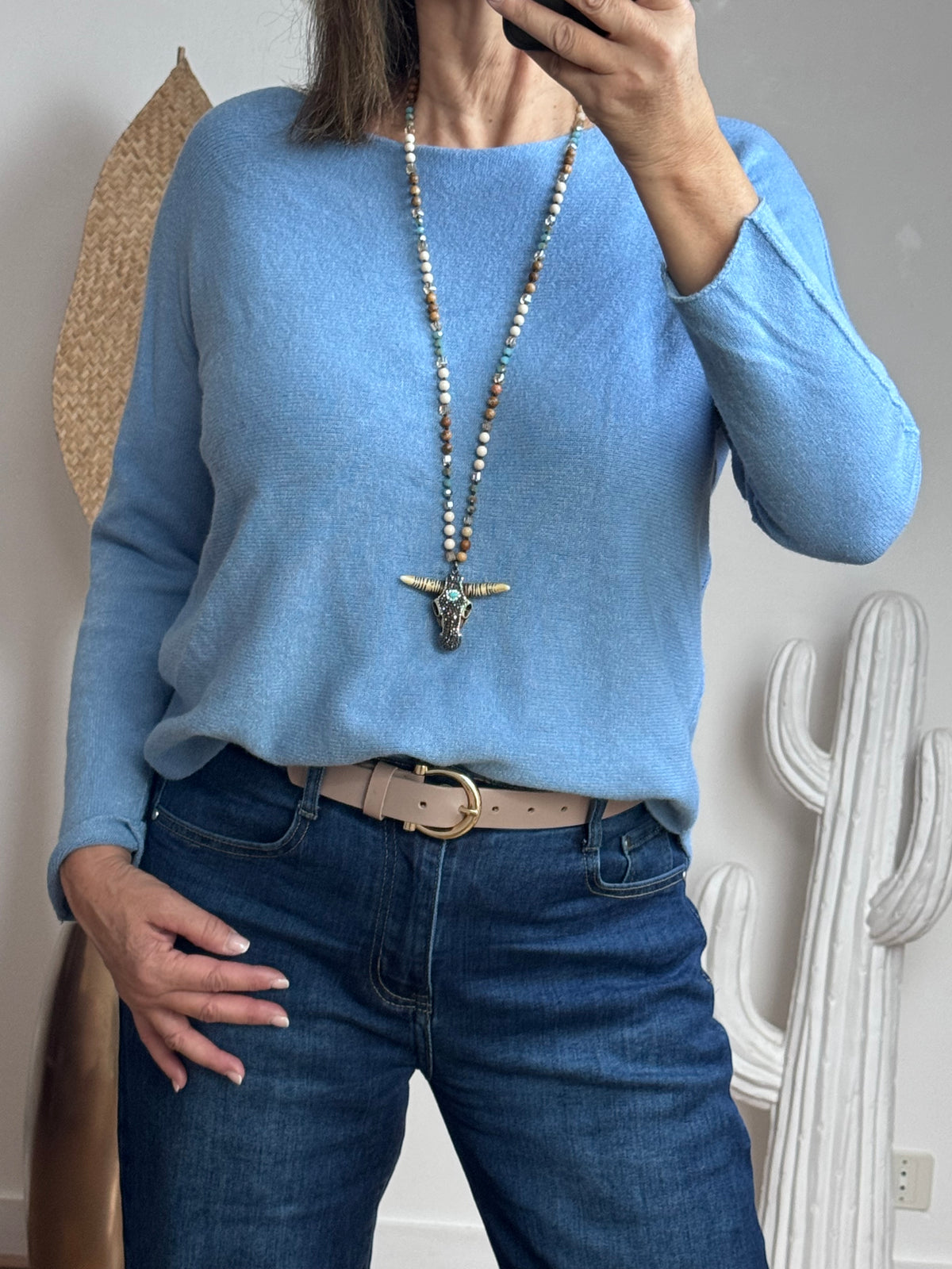 Pull maille col rond