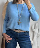 Pull maille col rond