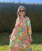Robe kaki Floral multicolore